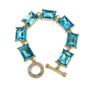 NEW Chunky Bracelet Aqua Blue Topaz Rhinestones Jewelry devil wears rocks AU30